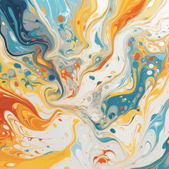 An abstract painting texture of swirls with yellow and blue colors Generative Ai