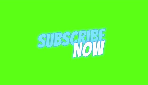 SUBSCRIBE NOW icon button green screen