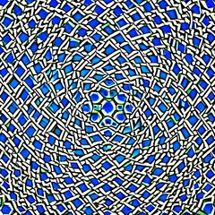 An optical illusion design with concentric diamonds in shades of blue and green3, Generative AI