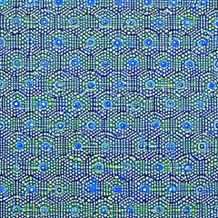 A repeating pattern of circles in shades of blue and green1, Generative AI
