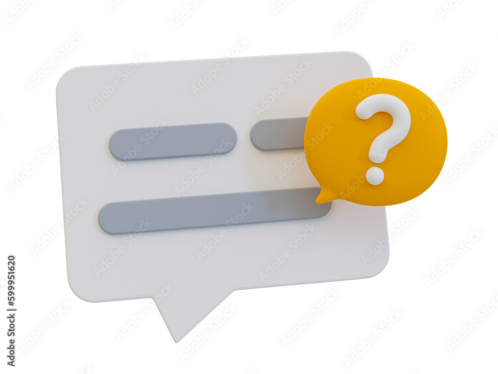 Poster 3d minimal question mark icon. problem-solving concept. figure out the question. message icon with question mark icon. 3d illustration.