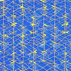 A repeating pattern of diamonds and triangles in shades of blue and purple1, Generative AI