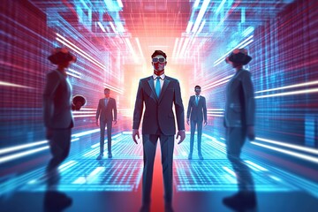Futuristic VR business men