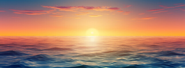 Seascape in the evening, sunset over the sea. Nature landscape Generative AI