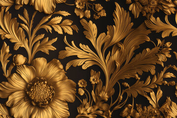  flowers luxury wallpaper gold texture