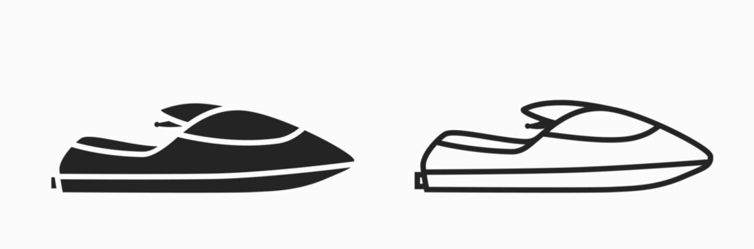 jet ski icon set. sea sport and beach vacation symbol. isolated vector images