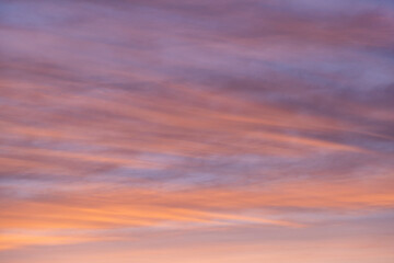 Majestic sunrise dramatic skyscape. Amazing clouds with orange light of nature