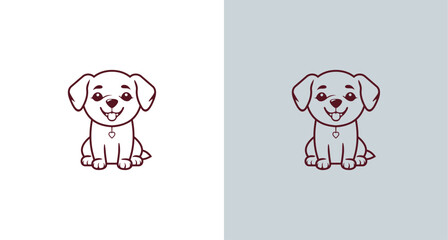 cute dog sticking her tongue out cartoon icon illustration. animal nature icon concept isolated premium.