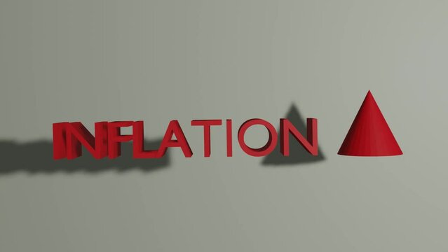 Inflation Arrow Going up. Inflation Increasing 3D Animation