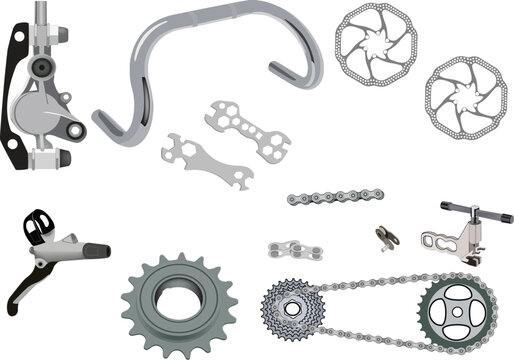 equipment and spare parts for touring and sports bicycles-