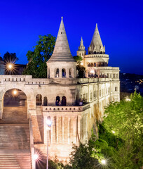 Fisherman's Bastion at night, Budapest, Hungary