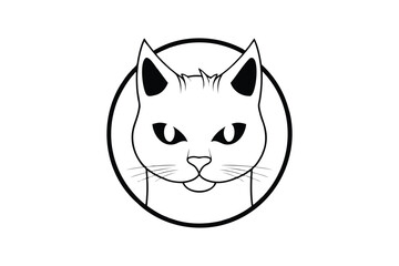 cat with heart Minimal Vector Logo Design Tshirt Sublimation Illustration tattoo design