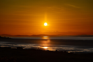 sunset on the sea in England Solway Coast