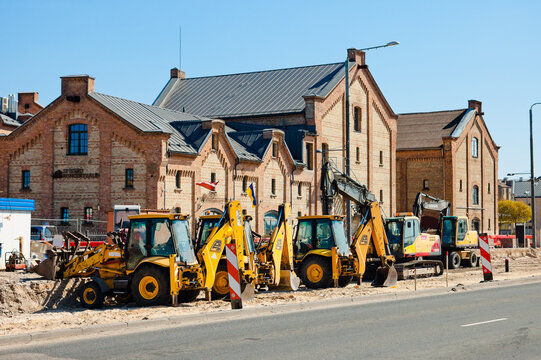 riga,latvia-23 april 2023 : construction work in the city center