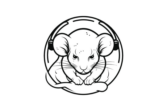 illustration of a mouse  Minimal Vector Logo Design Tshirt Sublimation Illustration tattoo design