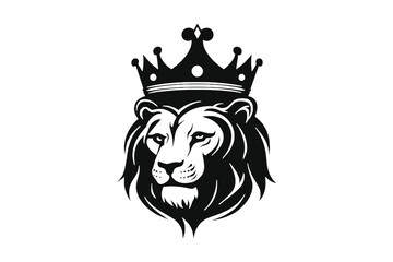 lion head with crown Minimal Vector Logo Design Tshirt Sublimation Illustration tattoo design