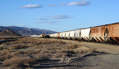 Freight Train in Mojave Desert