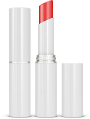 Lipstick Stick Glossy Plastic Packaging 3D Rendering