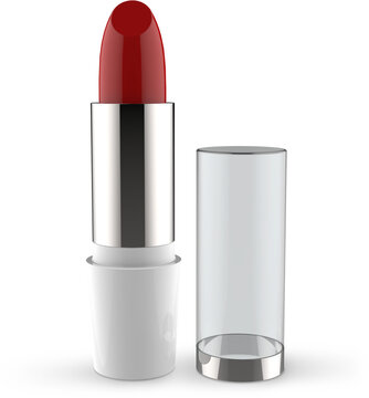 Lipstick Stick Glossy Plastic Packaging 3D Rendering