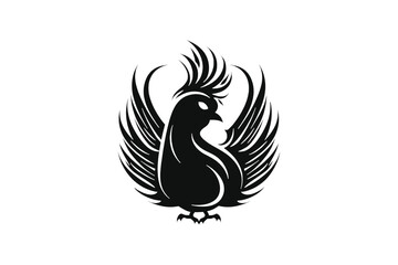 black and white peacock Minimal Vector Logo Design Tshirt Sublimation Illustration tattoo design