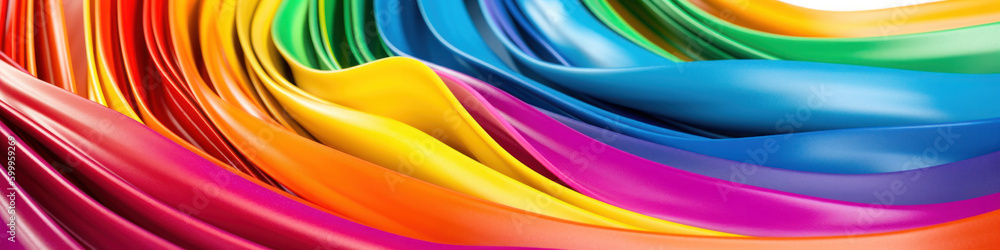 Poster abstract modern spectrum multicolored texture, wallpaper with wavy layers and ruffles. ai generative