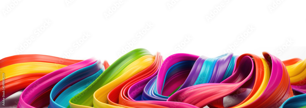 Aufkleber abstract modern spectrum multicolored texture, wallpaper with wavy layers and ruffles. ai generative
