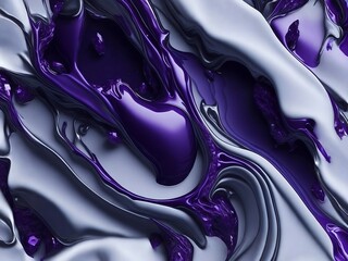 abstract amethyst liquid on a silver background, Generative AI, Generative, AI