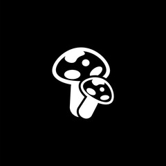 Obraz premium Mushrooms vegetable glyph icon. Symbol, logo illustration isolated on black background