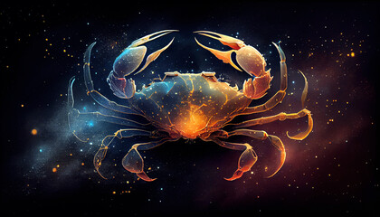 Cancer, zodiac constellation, astrology. AI generated, astronomy