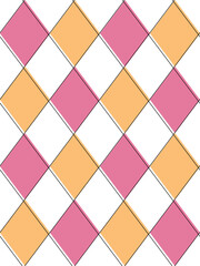 Argyle tartan seamless pattern . Fabric diamond repeating texture on white background. Classic argyle yellow and blue checkered ornament.	