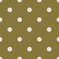 White Polka dot on green background. Polka dot background. White Polka dots trendy on dark blue background, tile. For fabric pattern, card, decor, wrapping paper	
