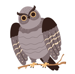 Owl isolated on white background concept. Vector graphic design illustration
