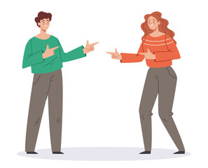 Fototapeta premium People man woman friends support each other concept. Vector graphic design illustration