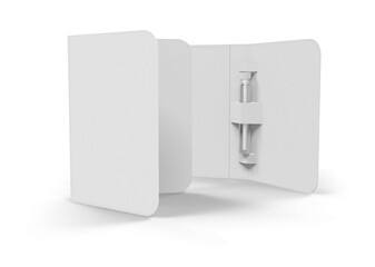 Perfume Sample Vial Cardboard Wallet Packaging 3D-Rendering