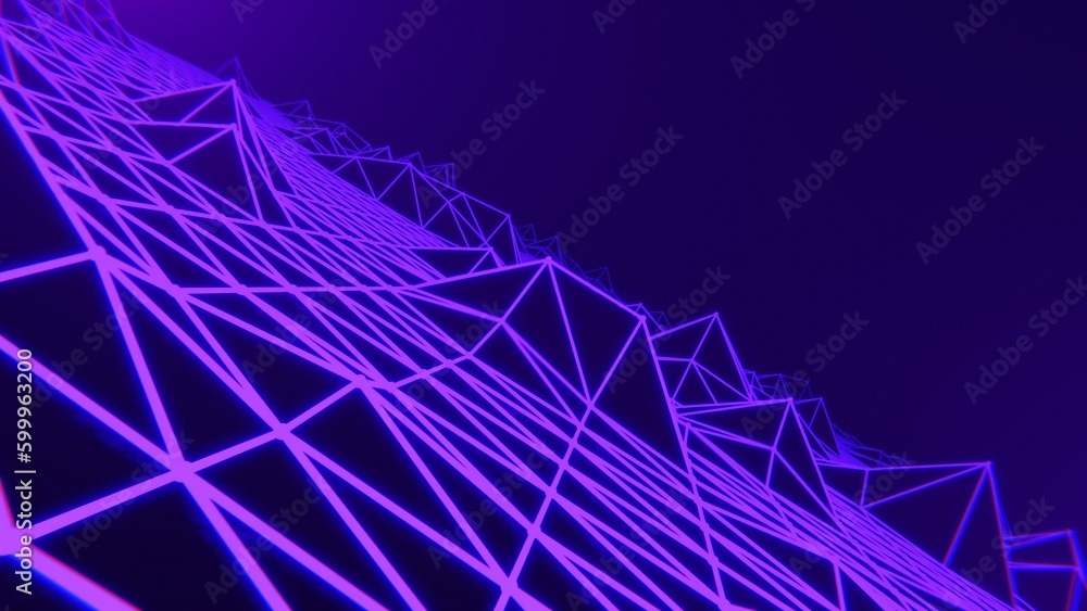 Poster abstract 3d background sci-fi hi-tech 80s retrowave retro futuristic seamless loop. vaporwave synthw