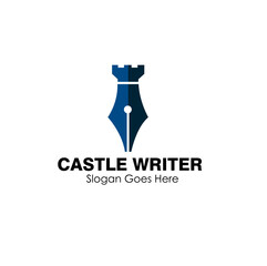 castle writer logo design concept