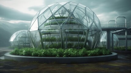 Fototapeta premium A futuristic farm using genetic engineering. AI generated