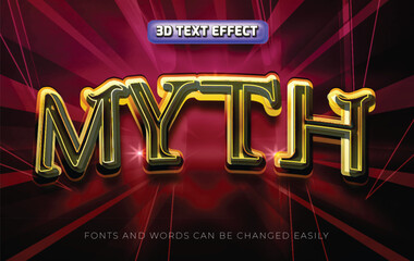 Myth 3d ancient editable text effect style