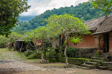 Fototapeta na wymiar Tenganan Village, inhabited by the original people of Bali before the indo-javanese immigration, (Bali Aga, Bali Mula, Baliaga) near Candidasa, East Bali, Indonesia