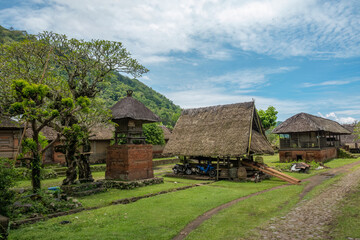 Fototapeta na wymiar Tenganan Village, inhabited by the original people of Bali before the indo-javanese immigration, (Bali Aga, Bali Mula, Baliaga) near Candidasa, East Bali, Indonesia