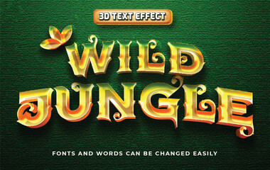 Wild jungle 3d editable text effect style