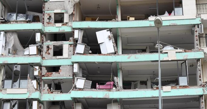 Antakya city apartments after earthquake