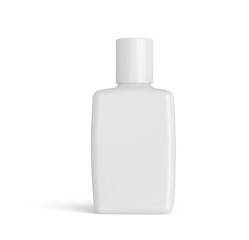 White Plastic Cosmetic Bottle with Lid 3D-Illustration