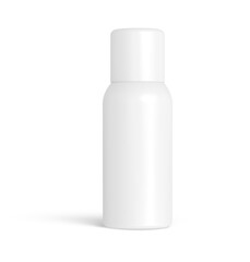 White Plastic Cosmetic Bottle with Lid 3D-Illustration