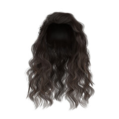 Naklejka premium 3d rendering wavy brown hair isolated 