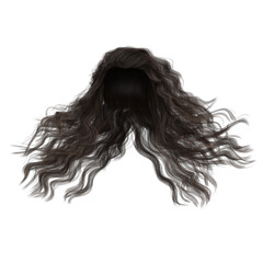 Fototapeta premium 3d rendering wavy brown hair isolated 