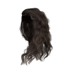 Fototapeta premium 3d rendering wavy brown hair isolated 