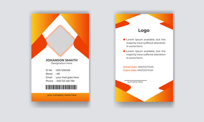 Naklejka na ściany i meble Abstract Employee Id Card Design Template, Simple vector office ID card design template.