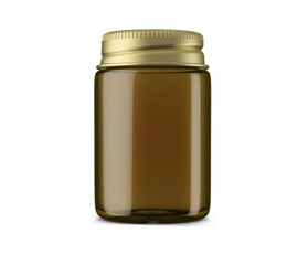 Screw Metal Cap Cosmetic Clear Glass Jar 3D Rendering