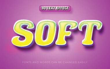 Soft colorful 3d editable text effect style